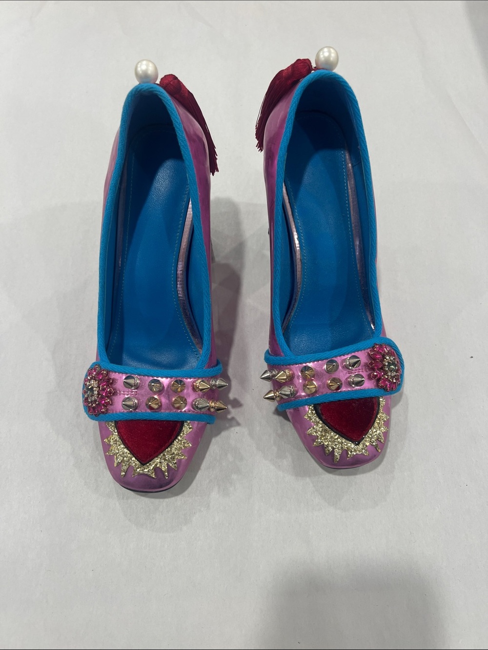 Women’s Pink Embellished Heart Pumps